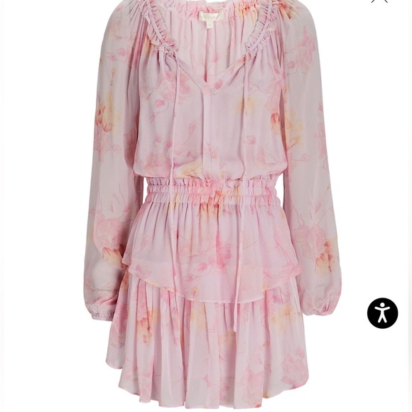 LOVESHACKFANCY Popover Tiered Floral Mini Dress - Picture 3 of 6